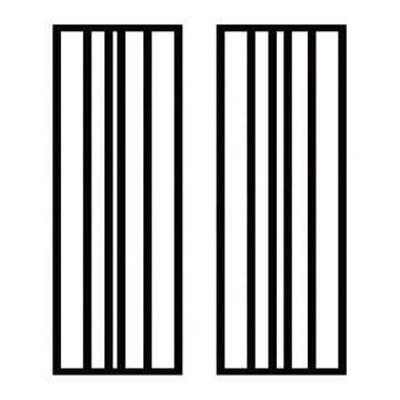 Two vertical rows of parallel black lines on a white background