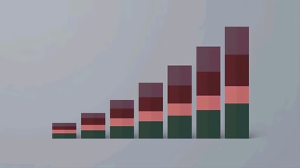 Minimalist segmented bar chart showing growth trend