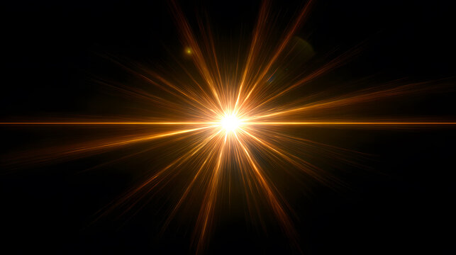 Dynamic Orange Starburst with Multiple Light Rays lens flare