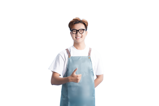 Happy Chef with Optimistic Gesture: A smiling chef, radiating confidence and hospitality, expresses approval and positivity through a gesture, inviting and welcoming with genuine warmth.