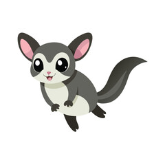 Cute Cartoon Sugar Glider Flying Character vector illustration