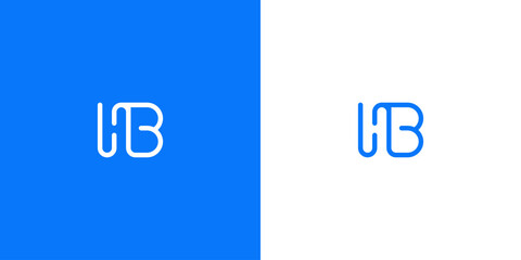 Vector graphic concept design of initial letter H then letter B and HB appear in a simple connected manner