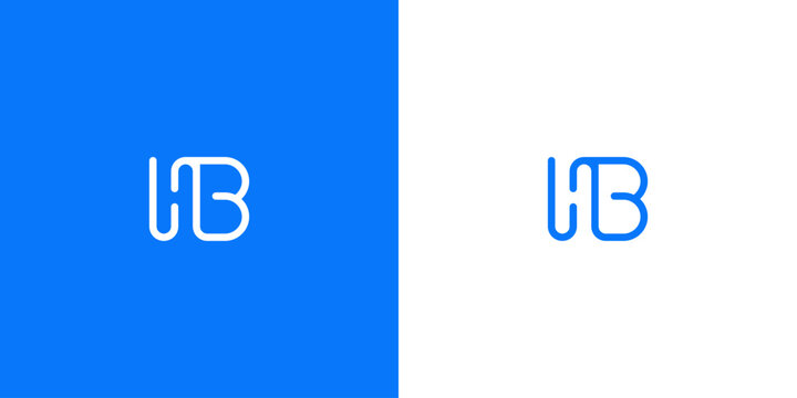 Vector graphic concept design of initial letter H then letter B and HB appear in a simple connected manner