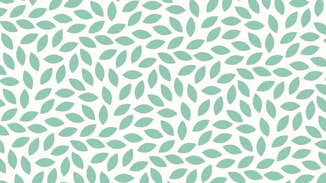 Seamless Looping Animation of Light Green Leaves Pattern.