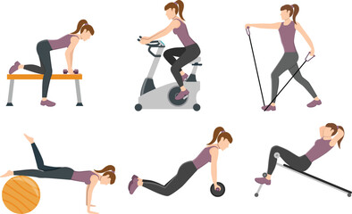 young woman doing fitness exercise