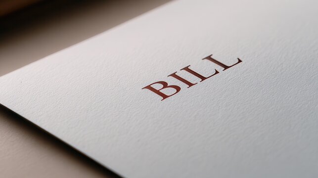 Formal Contract Page Featuring the Bold Word Bill for Business Transactions