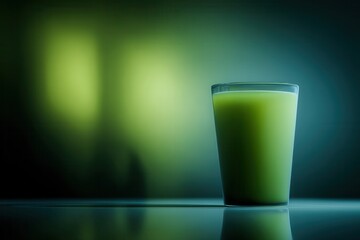 New Superfood Beverage Teaser Featuring a Sleek Design With a Rich Green Gradient Background