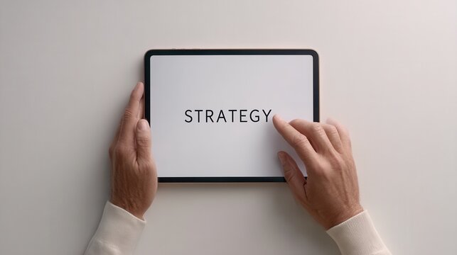 Focusing on Strategy Through a Sleek Tablet Interface in a Morning Studio Setting