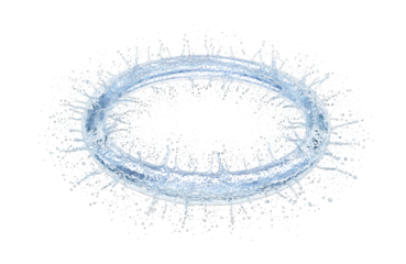 Elegant arc of water frozen in time, showcasing its smooth texture and dynamic form against a white backdrop, isolated on transparent background, perfect for conveying purity and refreshment