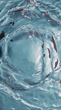 Slow motion of splashing water on light blue background , filmed on high speed cinematic camera at 1000 FPS
