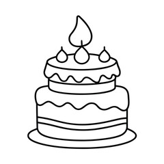 Happy wedding celebration vector illustration of a sweet pink dessert cake with icing