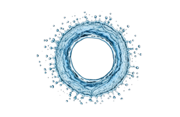 Elegant arc of water frozen in time, showcasing its smooth texture and dynamic form against a white backdrop, isolated on transparent background, perfect for conveying purity and refreshment