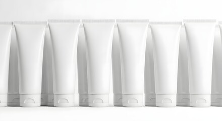 White cosmetic tubes mockup for cream gel lotion packaging design and branding presentation template product