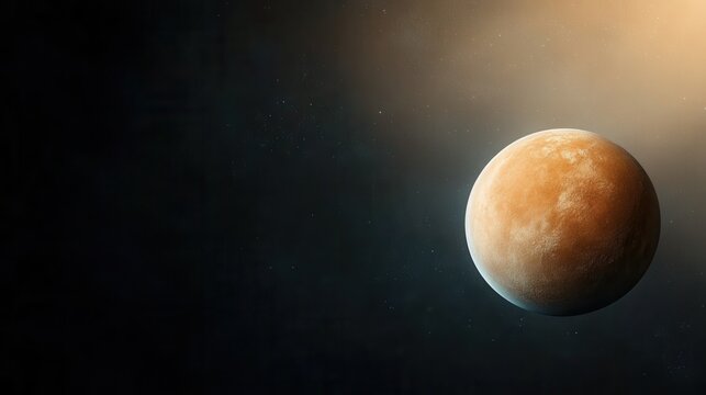Massive Orange Planet Drifting Through the Depths of Outer Space in Serene Silence
