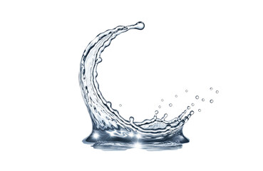 A captivating water splash, frozen in time against an isolated on transparent background, showcasing the dynamic movement and pristine clarity of liquid in a mesmerizing display of natural artistry