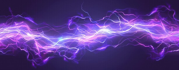 Vibrant electric blue lightning effects beautifully striking against a dark backdrop, creating dynamic visuals