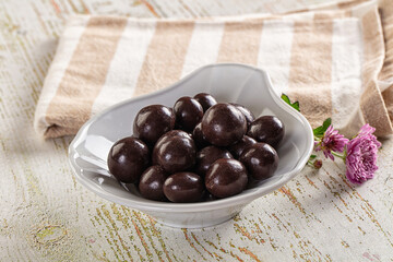 Nut in chocolate balls sweet candy