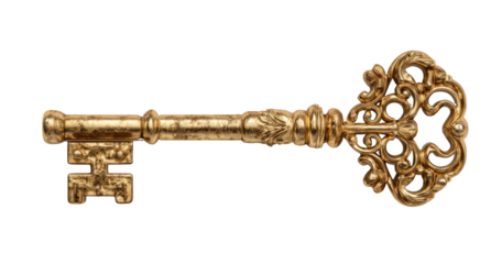 Ornate gold key, detailed design (1)