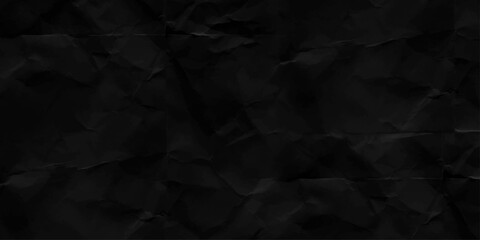 Paper texture. wrinkled paper texture. crumpled paper texture.  Dark Black facbric paper crumpled texture. 