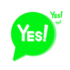 green yes icon in speech bubble