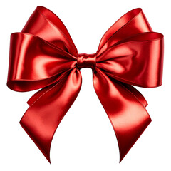 silk red bow isolated on transparent background png