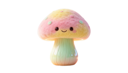 Colorful pastel mushroom  cute character 3D