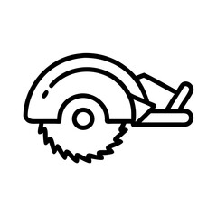 Circular saw tool illustration, minimalistic design with copy space