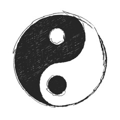 Sketchy Style Yin Yang Balance Symbol Harmony and Opposition Illustration