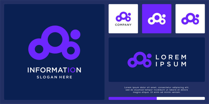 Cloud information logo design abstract template