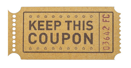 old entry ticket with serial number