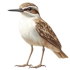 Fototapeta premium Detailed illustration of a small bird with brown and photo white plumage wildlife nature
