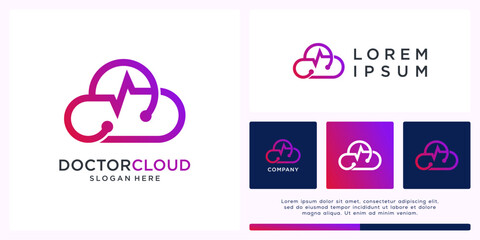Doctor cloud logo design with pulse