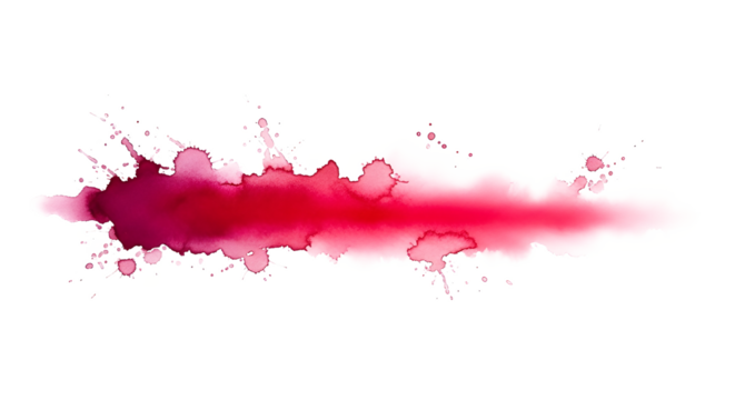 Abstract vibrant red and pink watercolor splash with expressive ink splatters, artistic brush stroke - Powered by Adobe