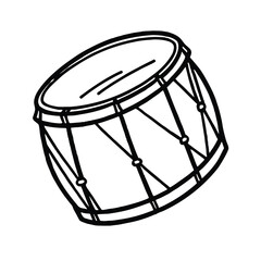 A vibrant vector illustration of a traditional wood percussion instrument, featuring a leather drum head and a cultural design perfect for music and sound iconography