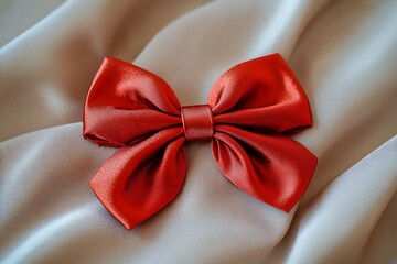 red satin ribbon with bow