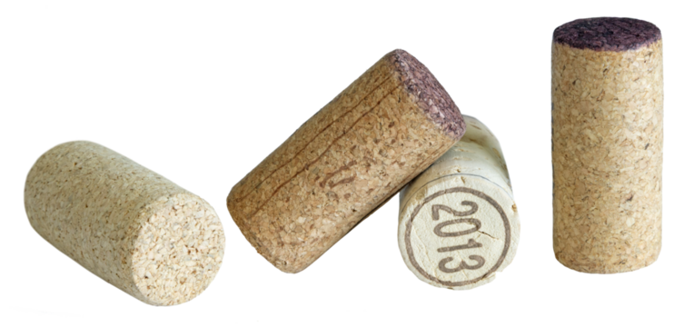 bouchons de liège de bouteilles de vin
