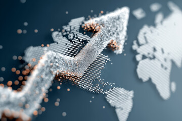 テクノロジーとグローバルネットワークの成長イメージ