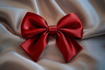 red bow on satin