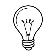 Glowing electric light bulb icon isolated symbolizes bright idea, inspiration, and innovation using technology