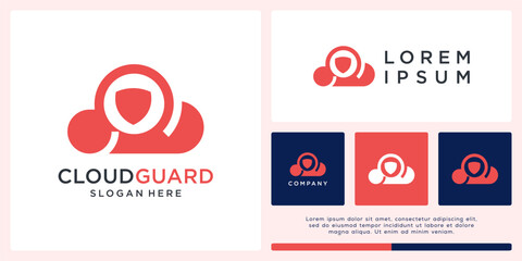 Cloud guard logo design template
