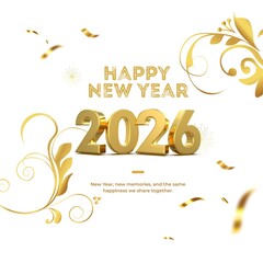 happy new year, new year's eve, silvester, new year, celebration greeting card, new year card - Year 2026 