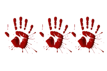 Bloody handprints create a chilling scene, perfect for horror themes, Halloween designs, or crime scene visuals that evoke suspense and intrigue, adding a dark and dramatic touch, ideal for thrillers