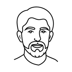 Bearded man in a hat with a funny cartoon vector illustration character sketch