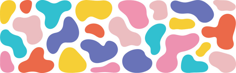 Abstract Liquid Vector Elements - abstract shapes, organic forms, colorful blobs, fluid shapes, modern background, retro colors, 