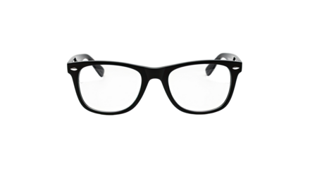 Stylish Black Frame Eyeglasses on Isolated transparent background