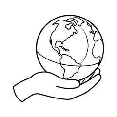 Hand-drawn vector illustration of an abstract human head, brain, and symbol for science, anatomy, and mental health concepts