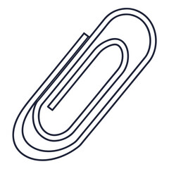 Dark Outline Paperclip on White Background stationery
