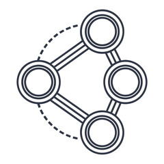Geometric Network Structure with Four Interconnected Circles