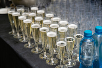 Elegant celebration with champagne glasses