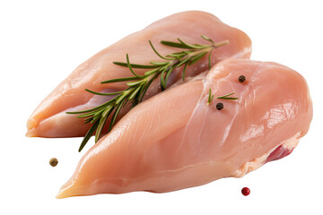 Fresh raw chicken breasts seasoned with rosemary and peppercorns, ready for healthy cooking, a versatile protein source perfect for meal prep and delicious family dinners, culinary inspiration